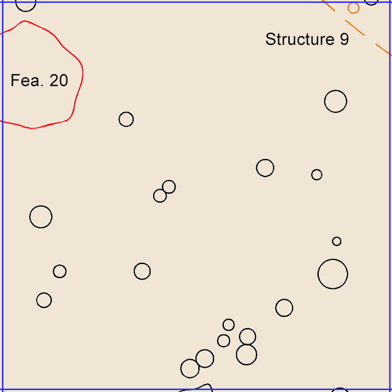 Figure 812. Sq. 220R80, top of subsoil (view to north).