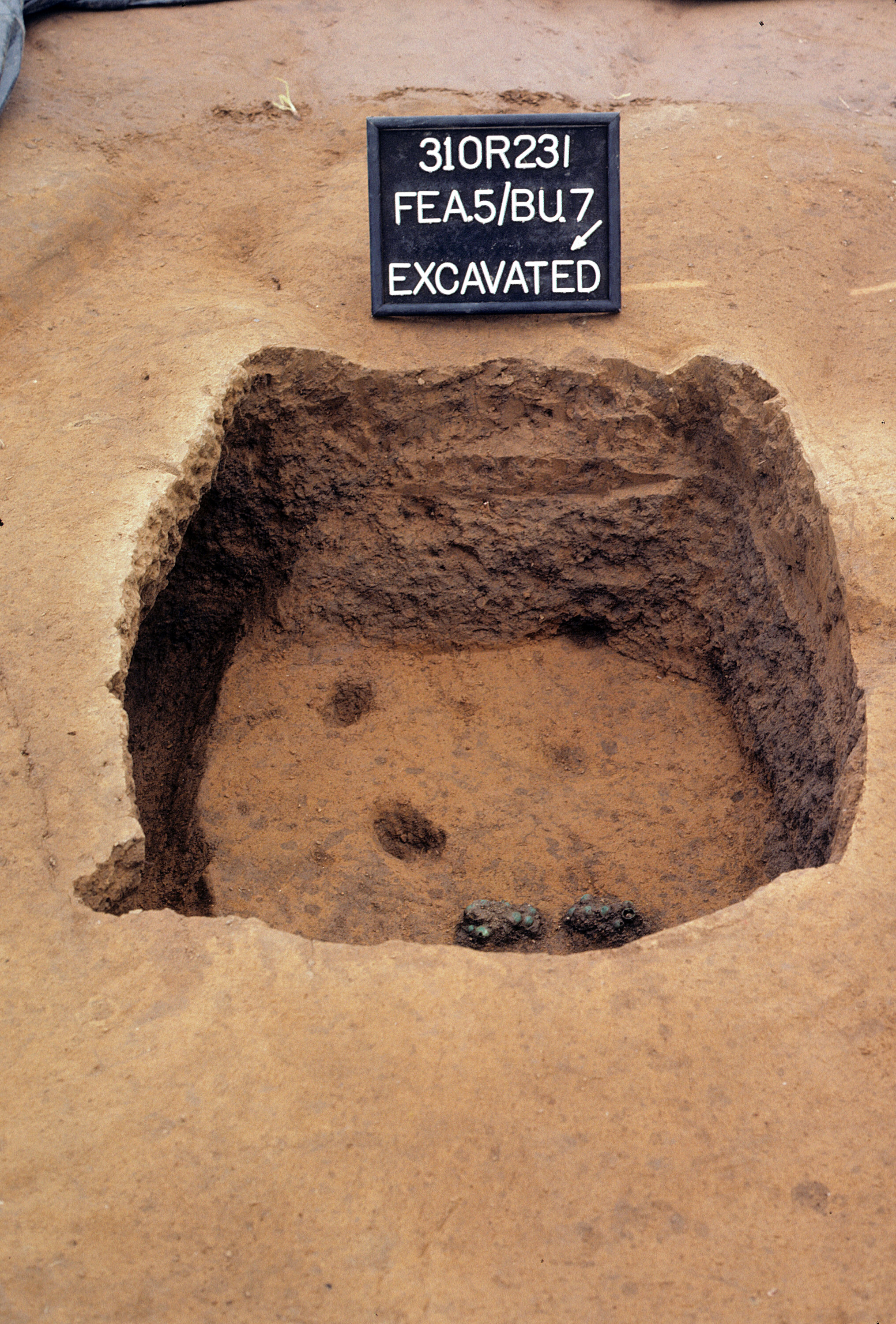 Figure 659. Feature 5 (Burial 7) after excavation (view to southeast).